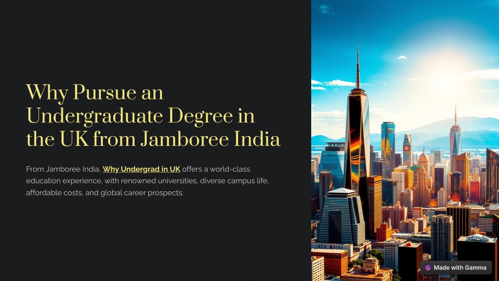 why pursue an undergraduate degree in the uk from l.w