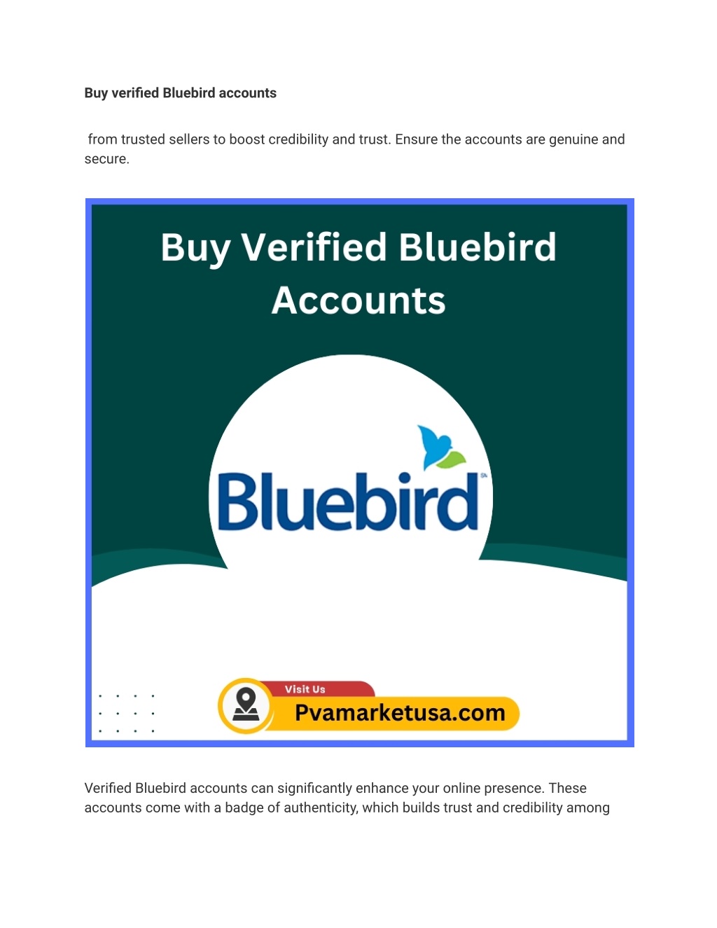 buy verified bluebird accounts l.w