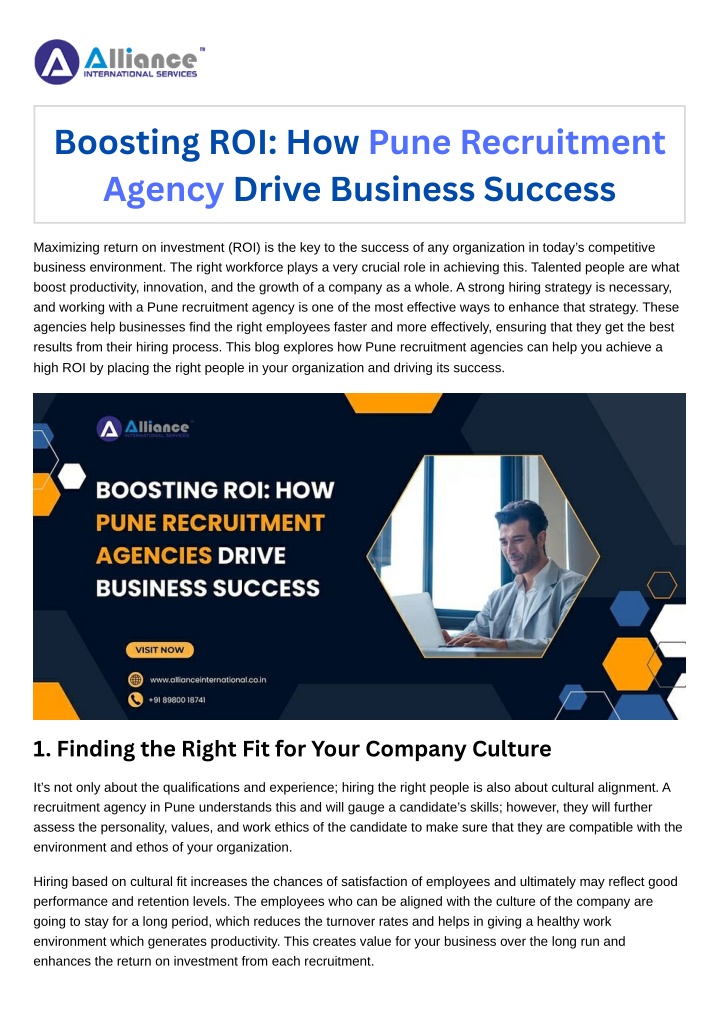 boosting roi how pune recruitment agency drive n.w