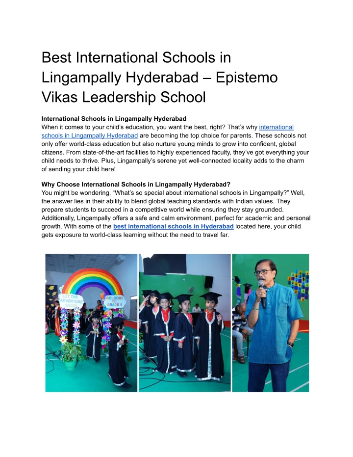 best international schools in lingampally n.w
