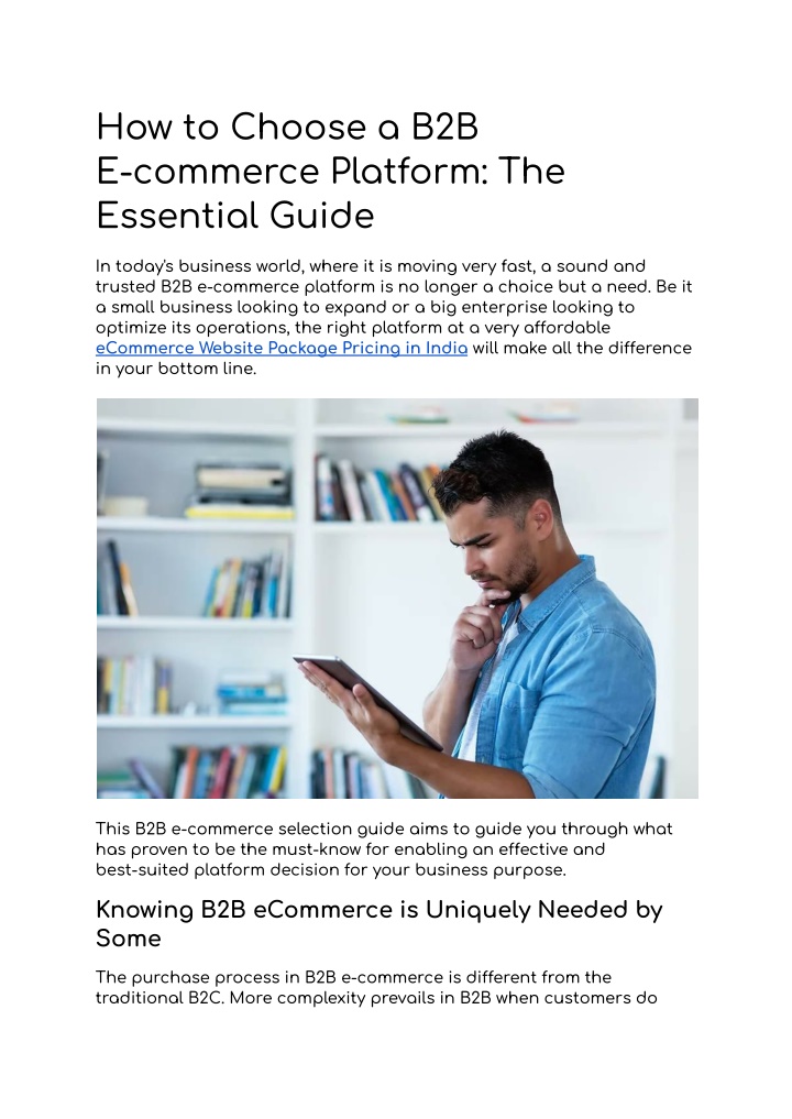 how to choose a b2b e commerce platform n.w