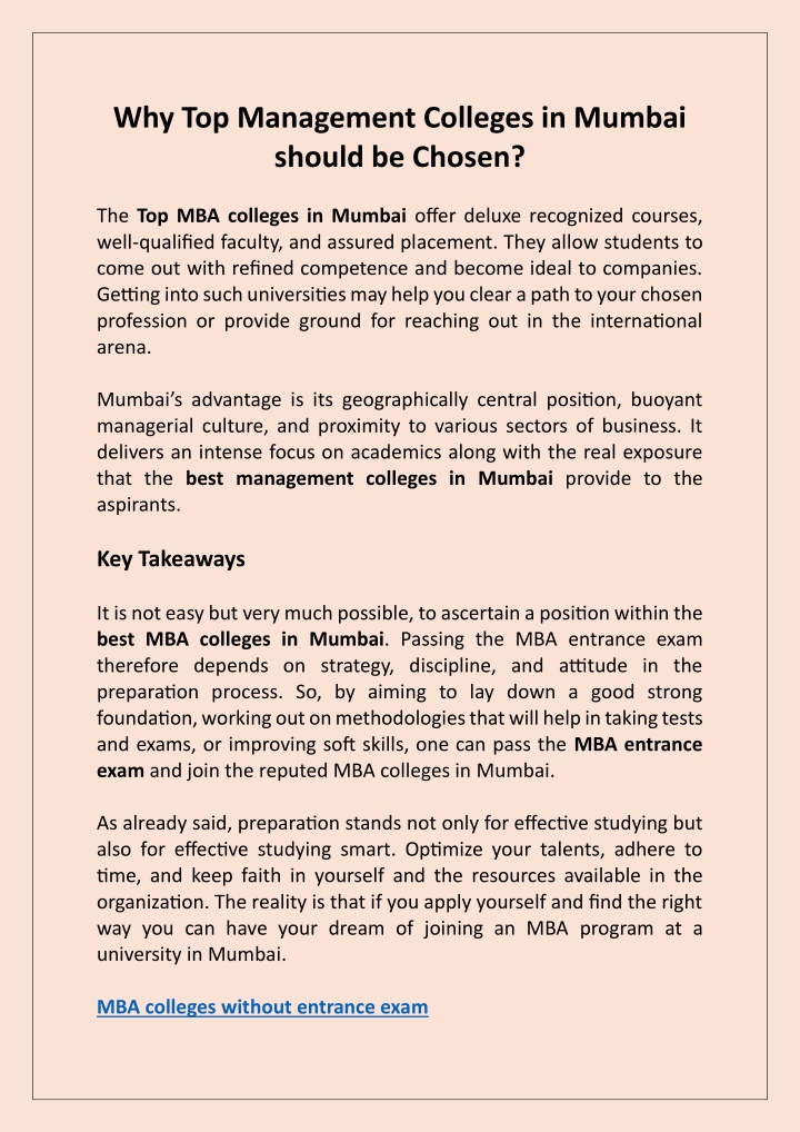 why top management colleges in mumbai should n.w