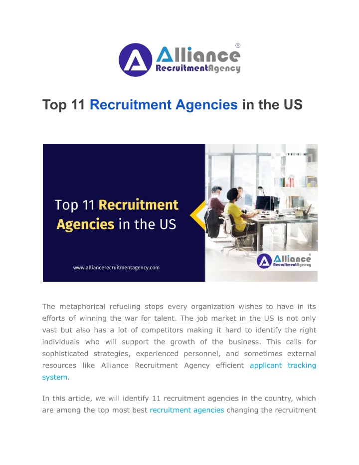 top 11 recruitment agencies in the us n.w
