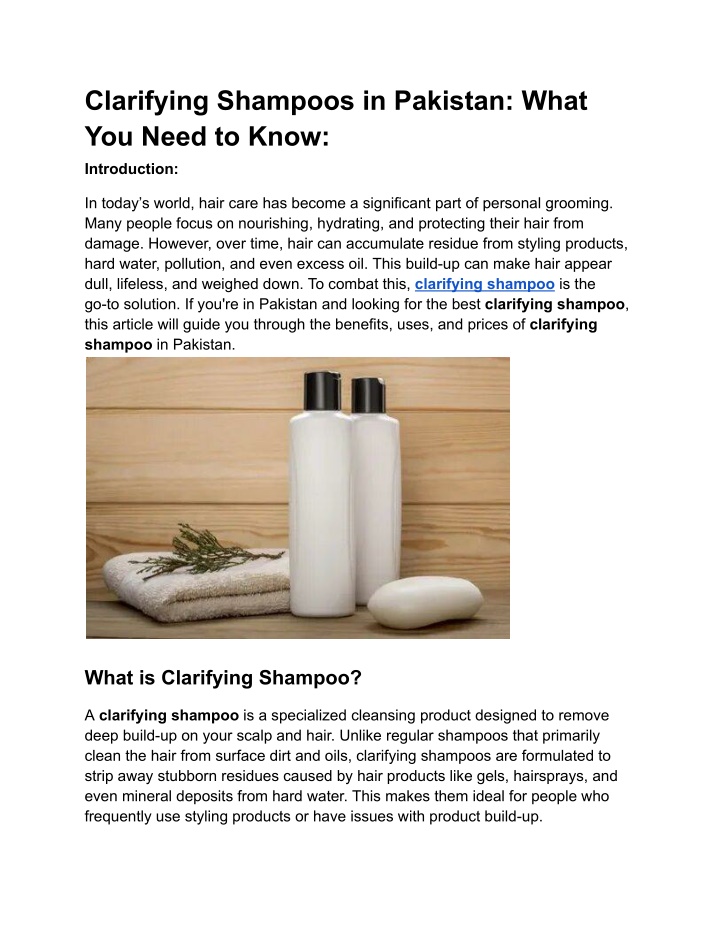 clarifying shampoos in pakistan what you need n.w