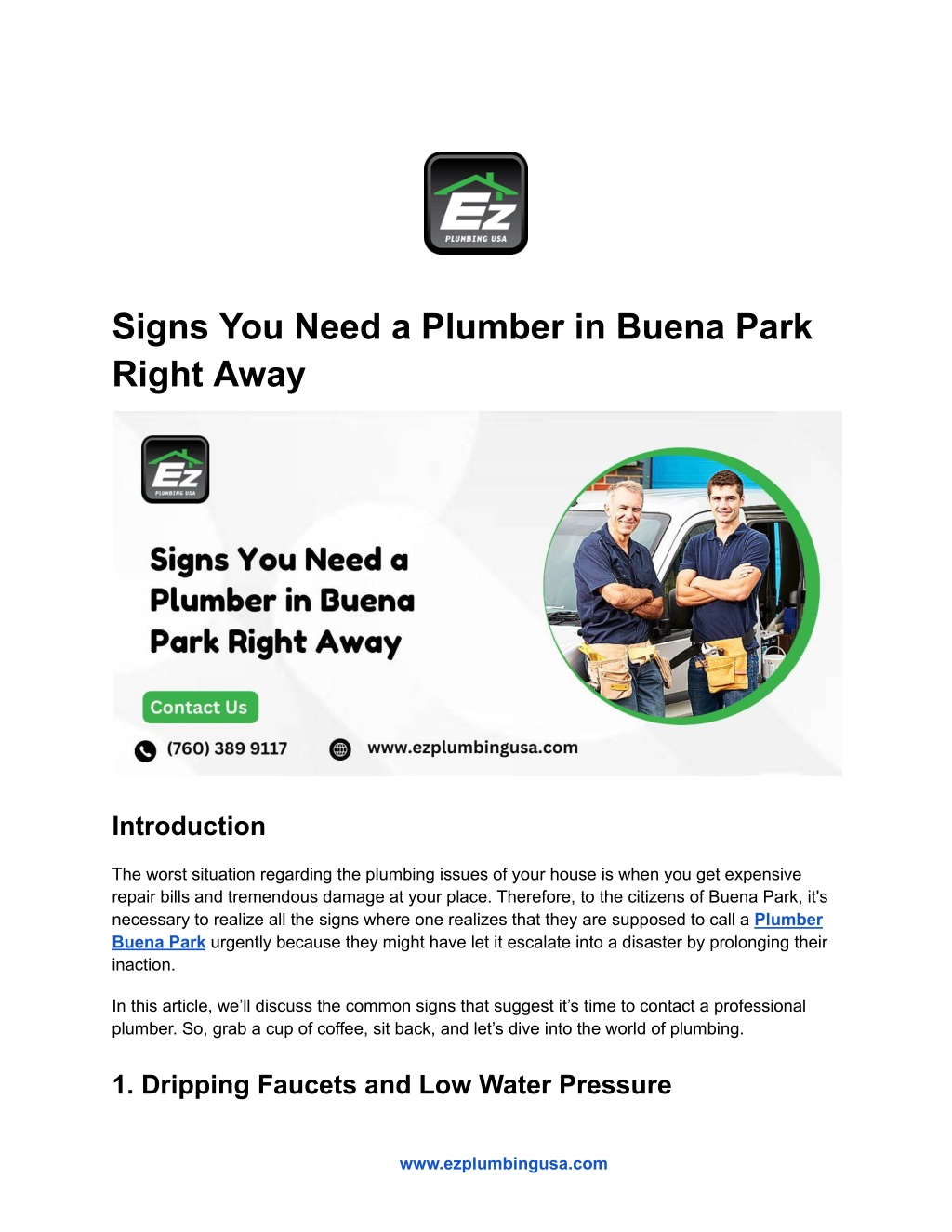 signs you need a plumber in buena park right away l.w