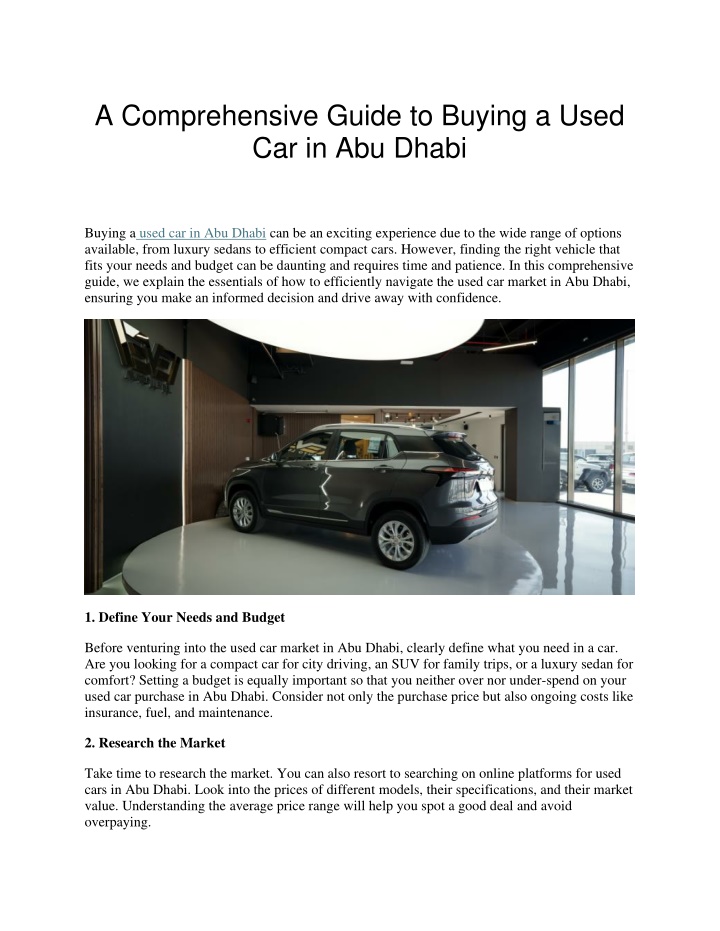 a comprehensive guide to buying a used n.w