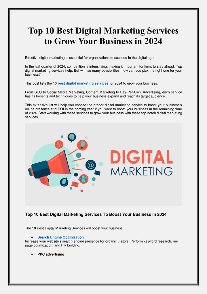 top 10 best digital marketing services to grow n.w