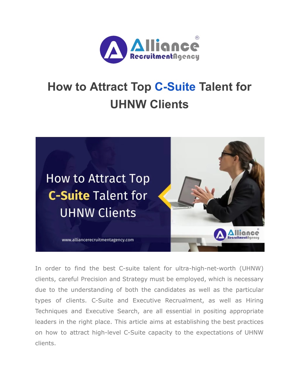 how to attract top c suite talent for uhnw clients l.w