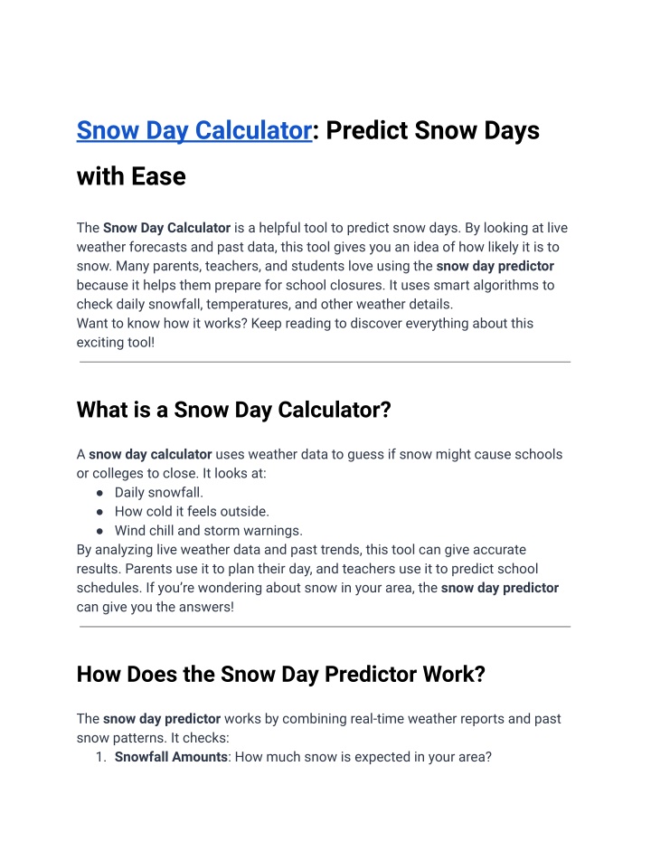 snow day calculator predict snow days n.w