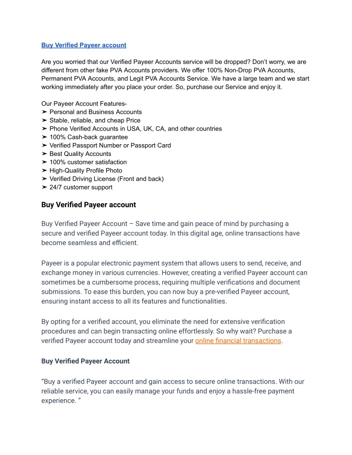 buy verified payeer account n.w