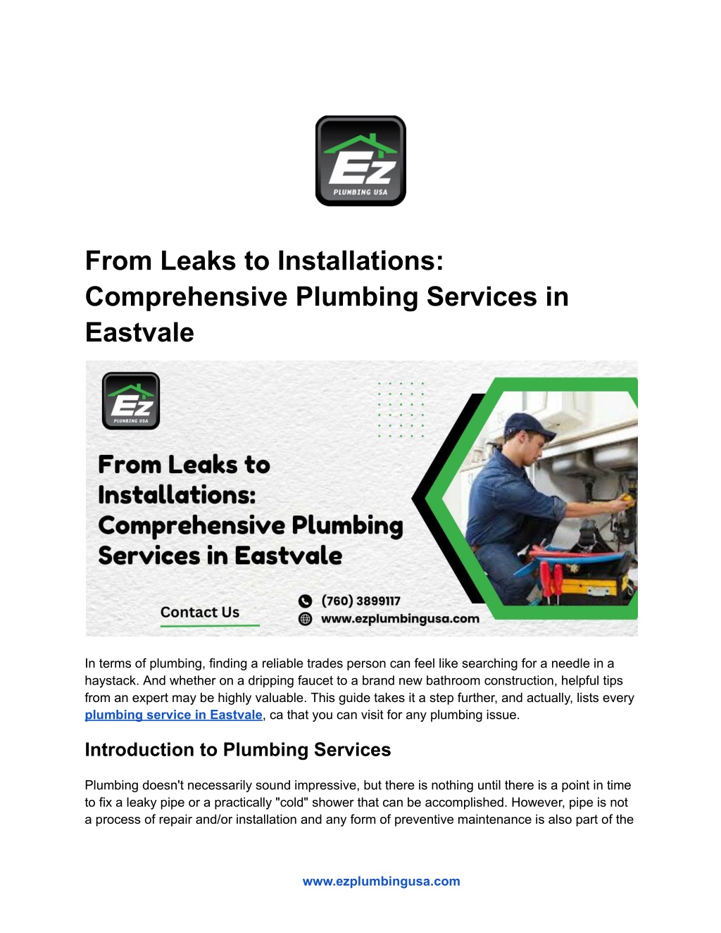 from leaks to installations comprehensive l.w