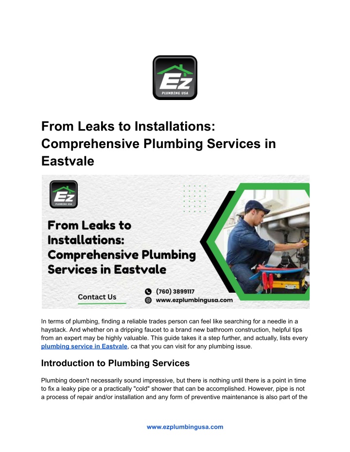 from leaks to installations comprehensive n.w