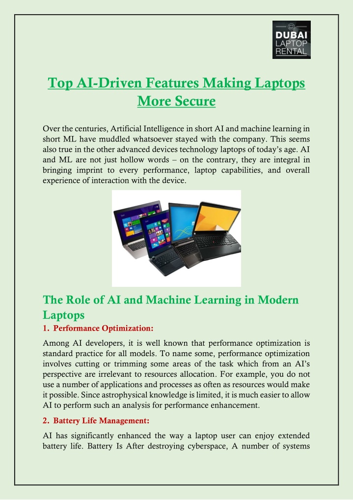 top ai driven features making laptops more secure n.w