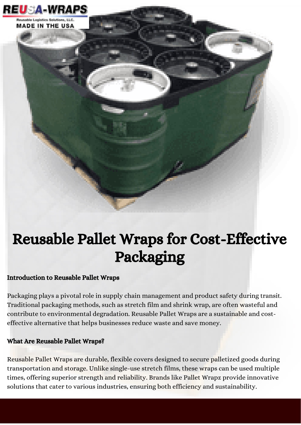 reusable pallet wraps for cost effective packaging l.w