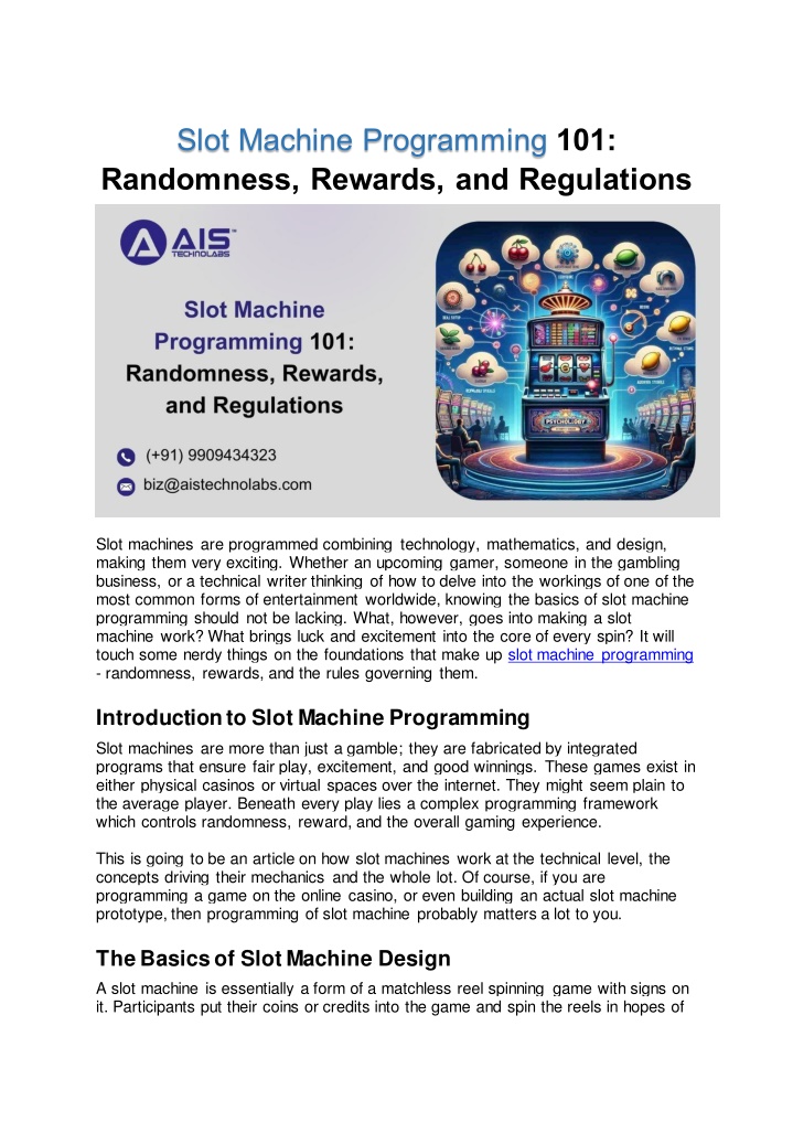 slot machine programming 101 randomness rewards n.w