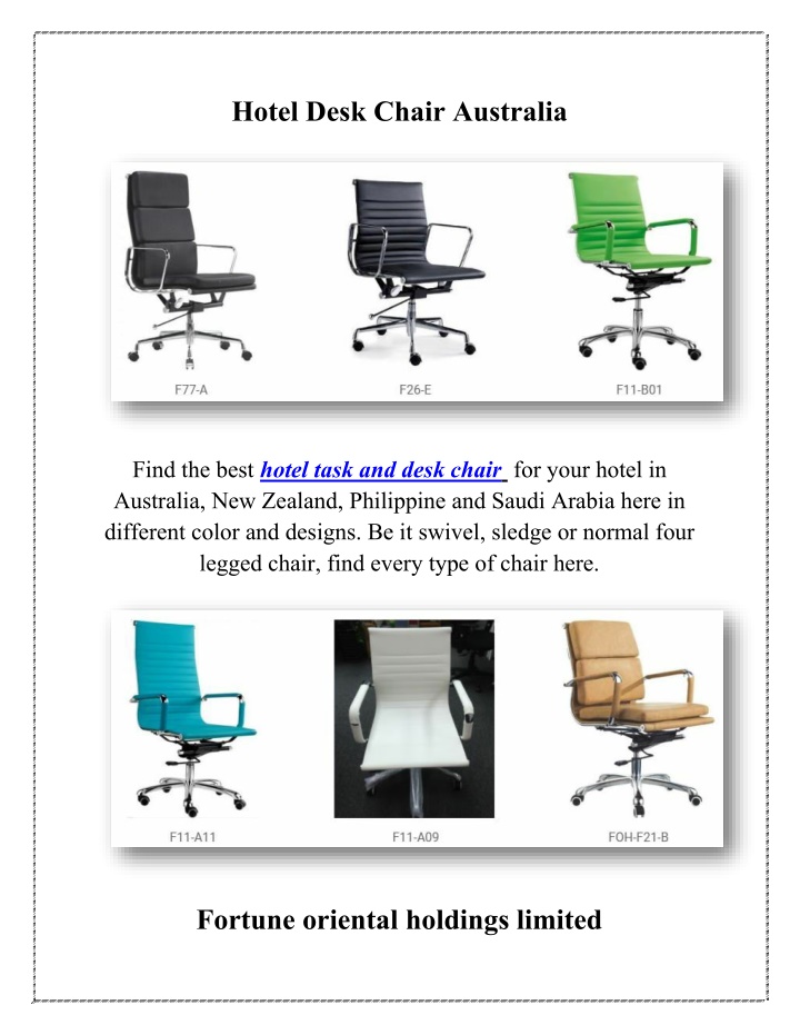 hotel desk chair australia n.w