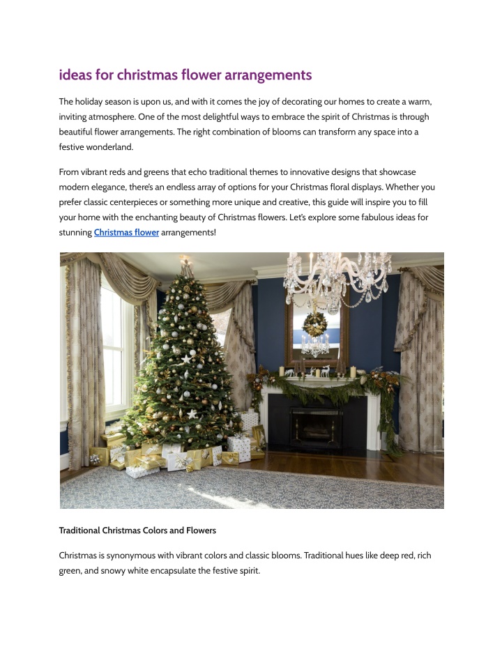 ideas for christmas flower arrangements n.w