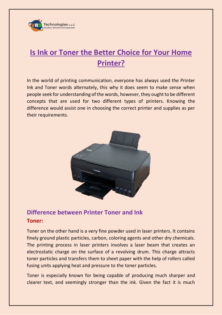is ink or toner the better choice for your home n.w