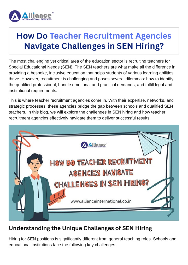 how do teacher recruitment agencies navigate n.w