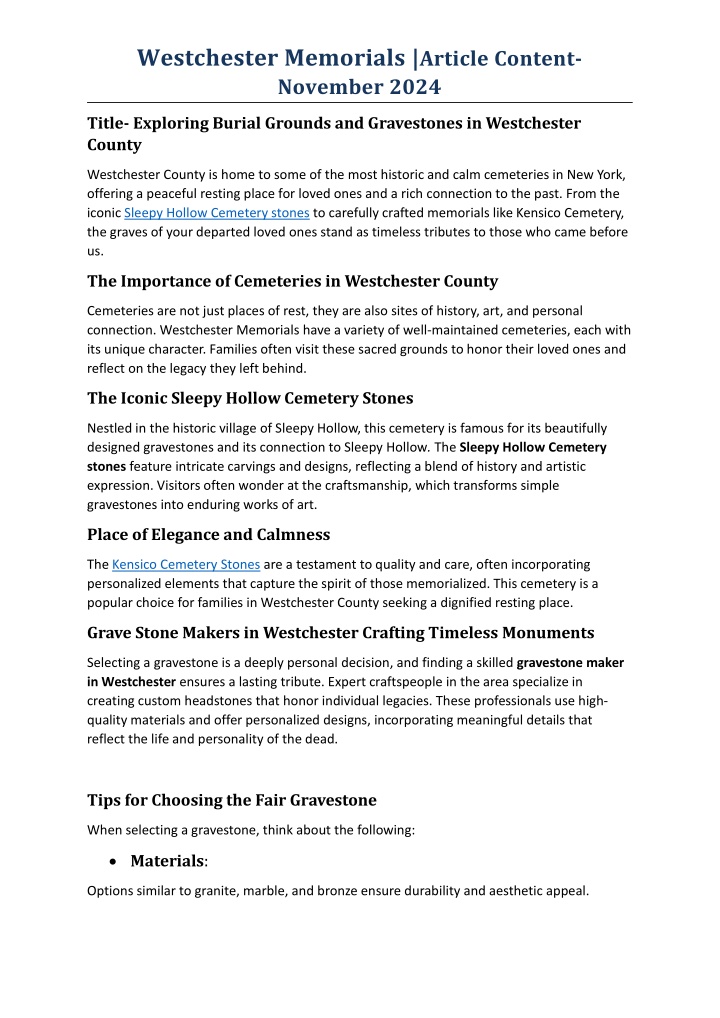 westchester memorials article content november n.w