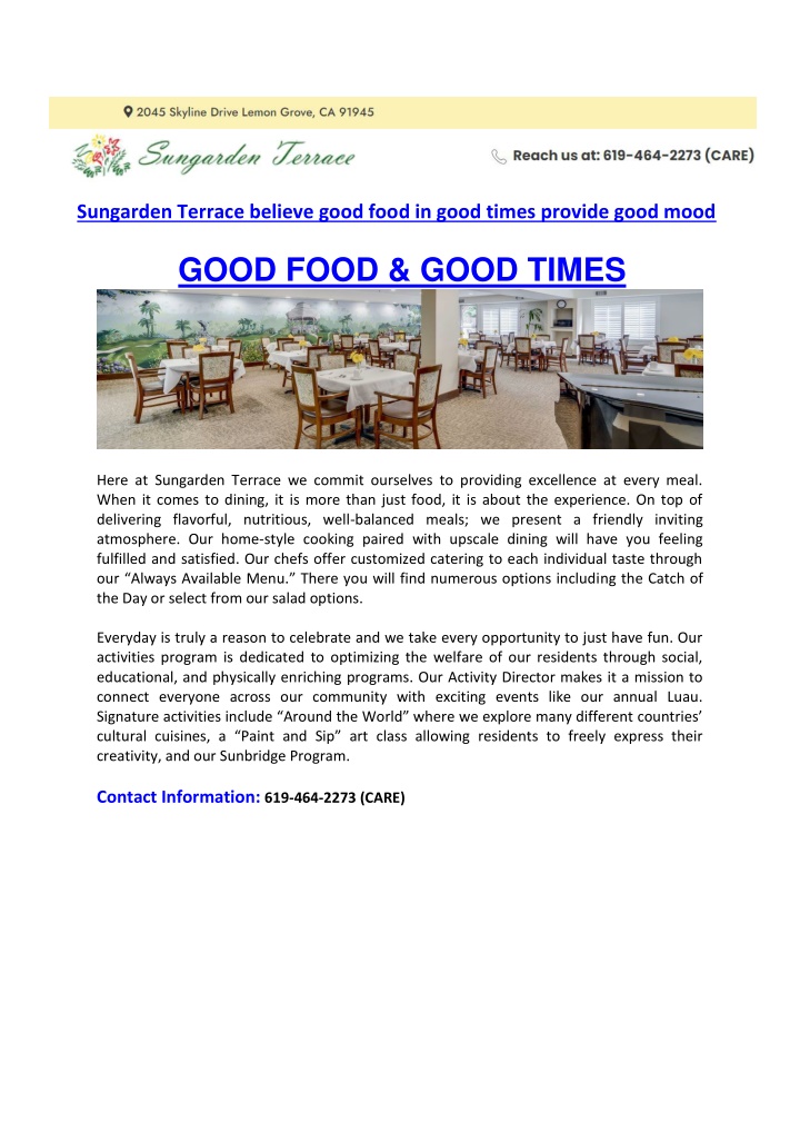 sungarden terrace believe good food in good times n.w