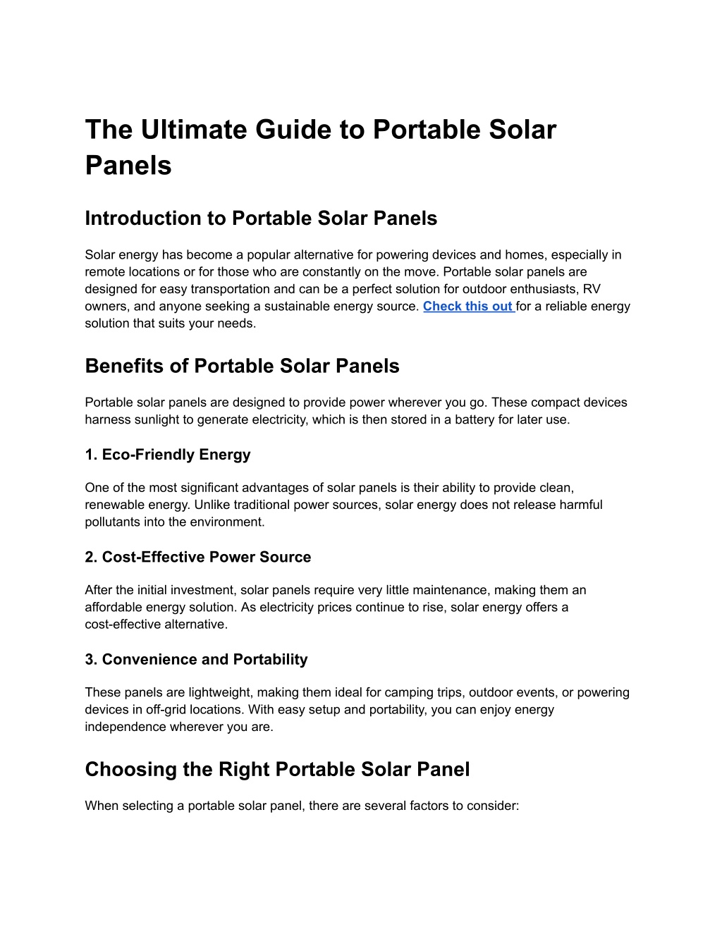 the ultimate guide to portable solar panels l.w