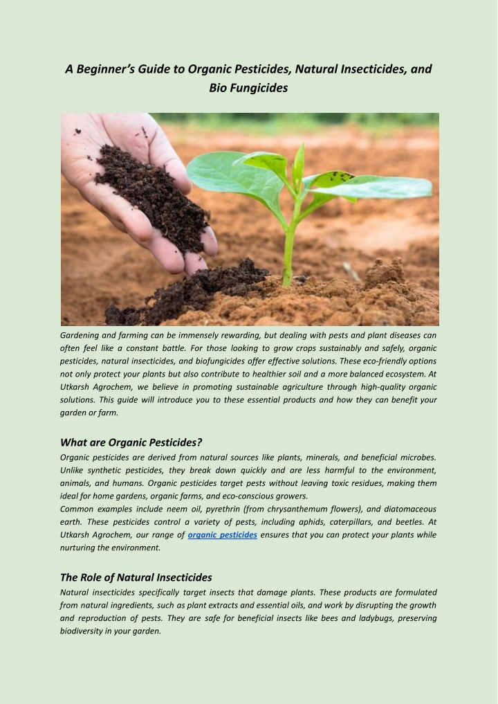a beginner s guide to organic pesticides natural n.w
