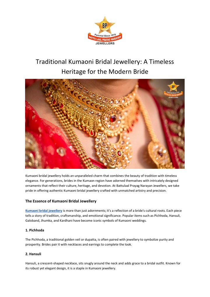 traditional kumaoni bridal jewellery a timeless n.w