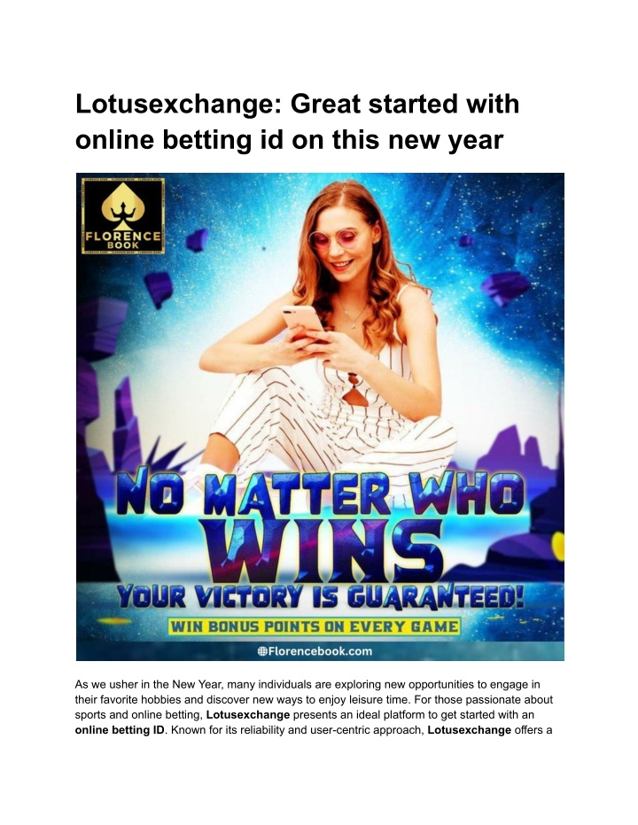 lotusexchange great started with online betting n.w