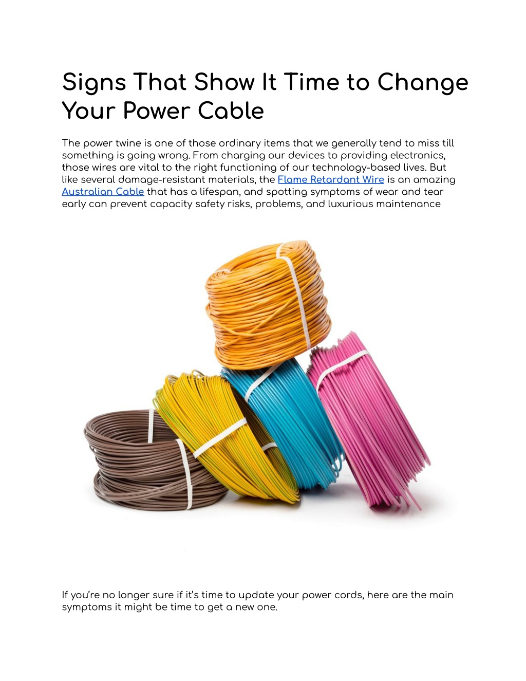 signs that show it time to change your power cable l.w