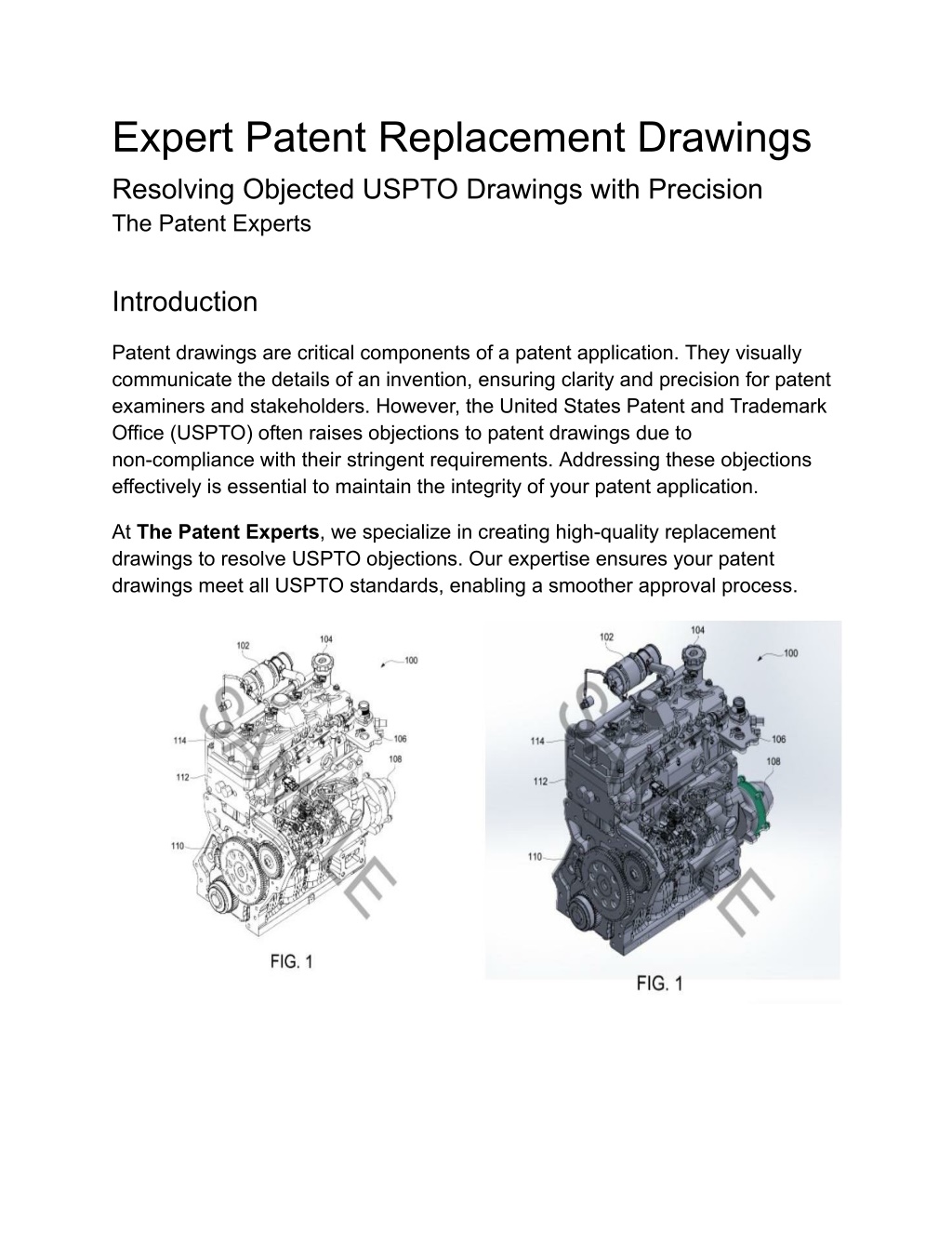 expert patent replacement drawings resolving l.w