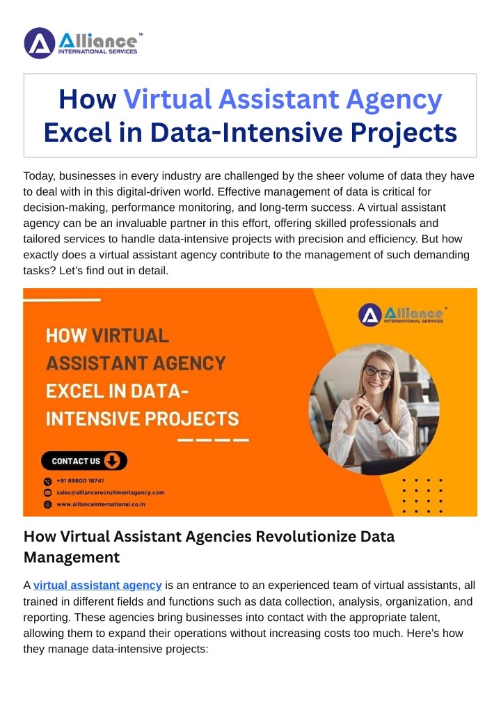 how virtual assistant agency excel in data n.w