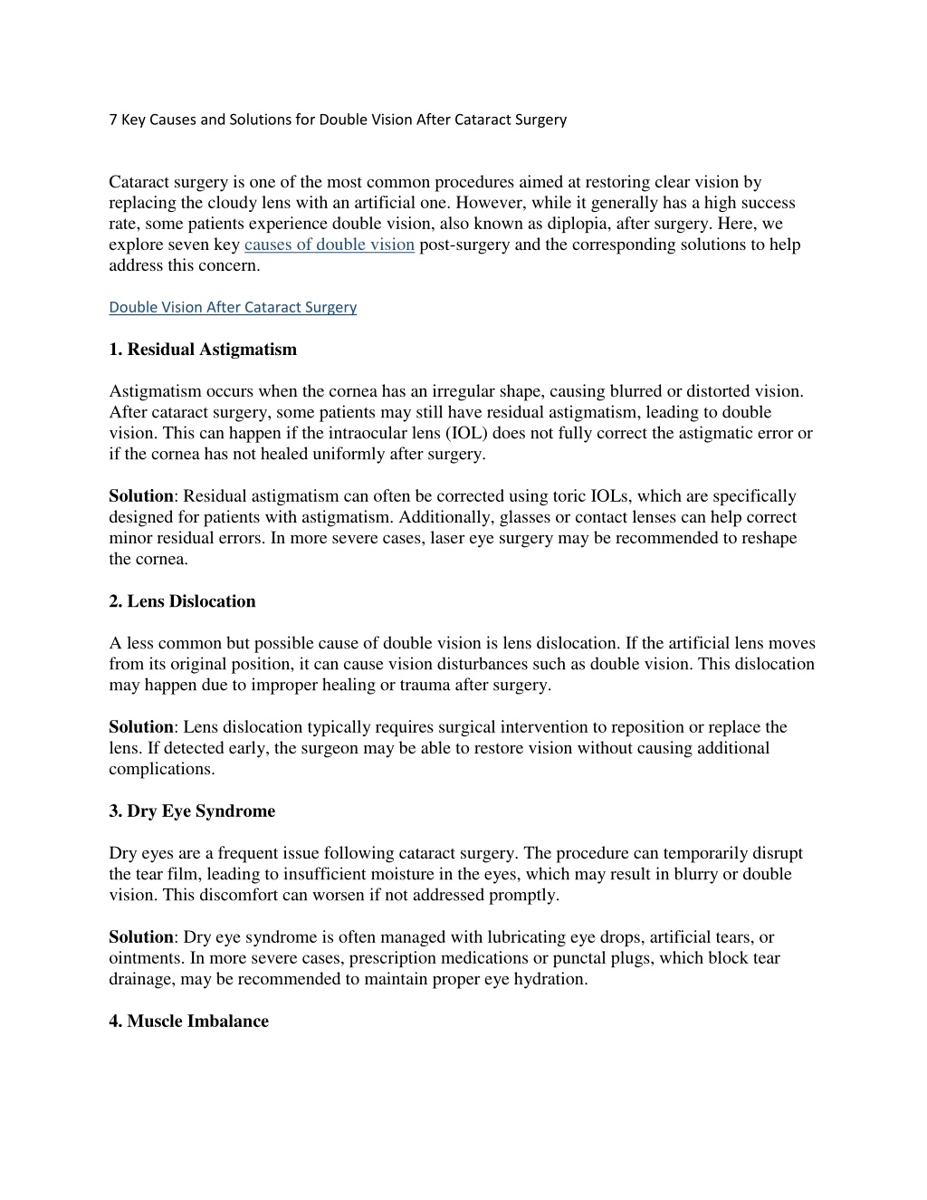 7 key causes and solutions for double vision l.w