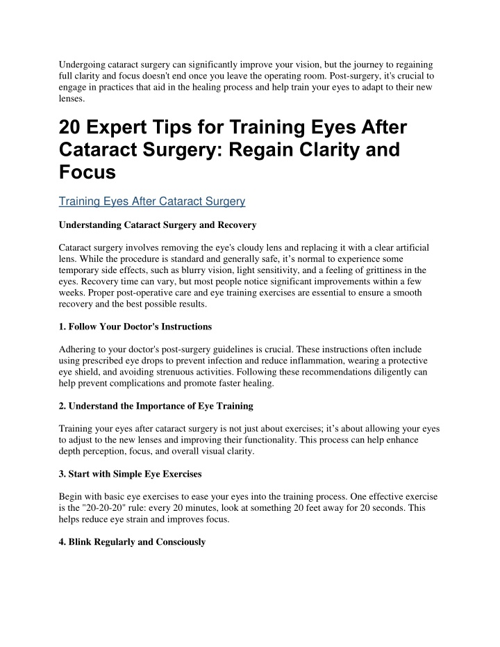 undergoing cataract surgery can significantly n.w