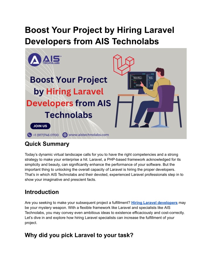 boost your project by hiring laravel developers n.w