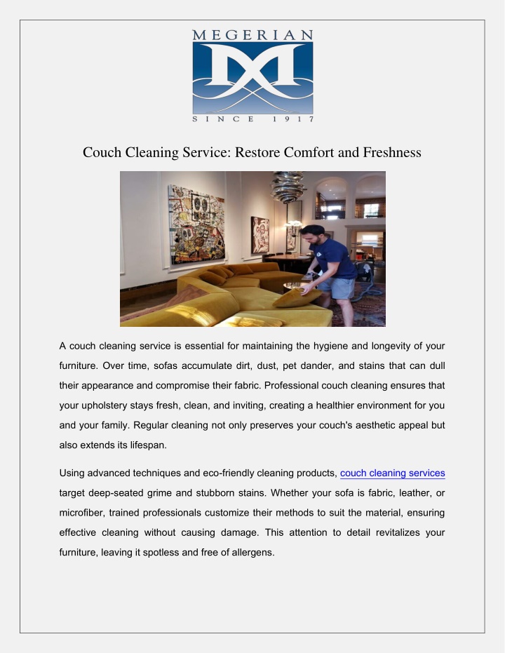 couch cleaning service restore comfort n.w