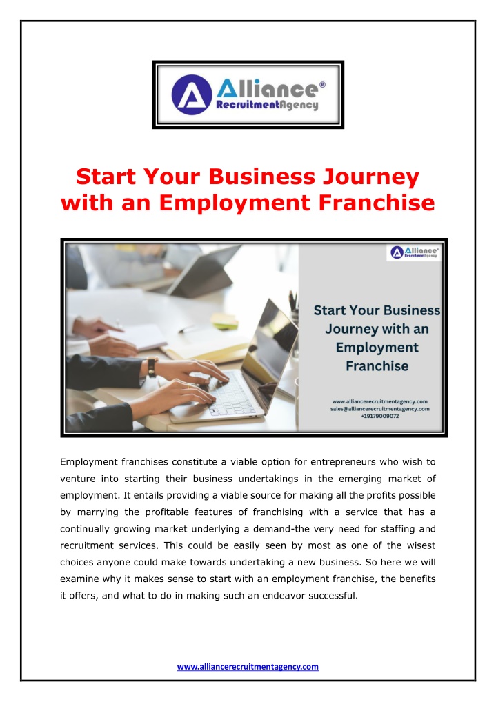 start your business journey with an employment n.w