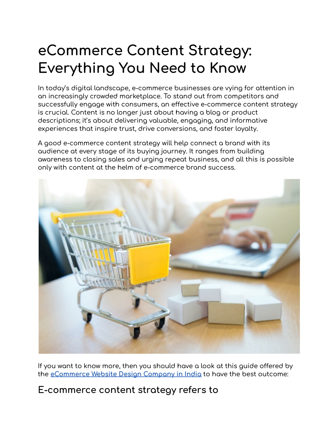 ecommerce content strategy everything you need l.w