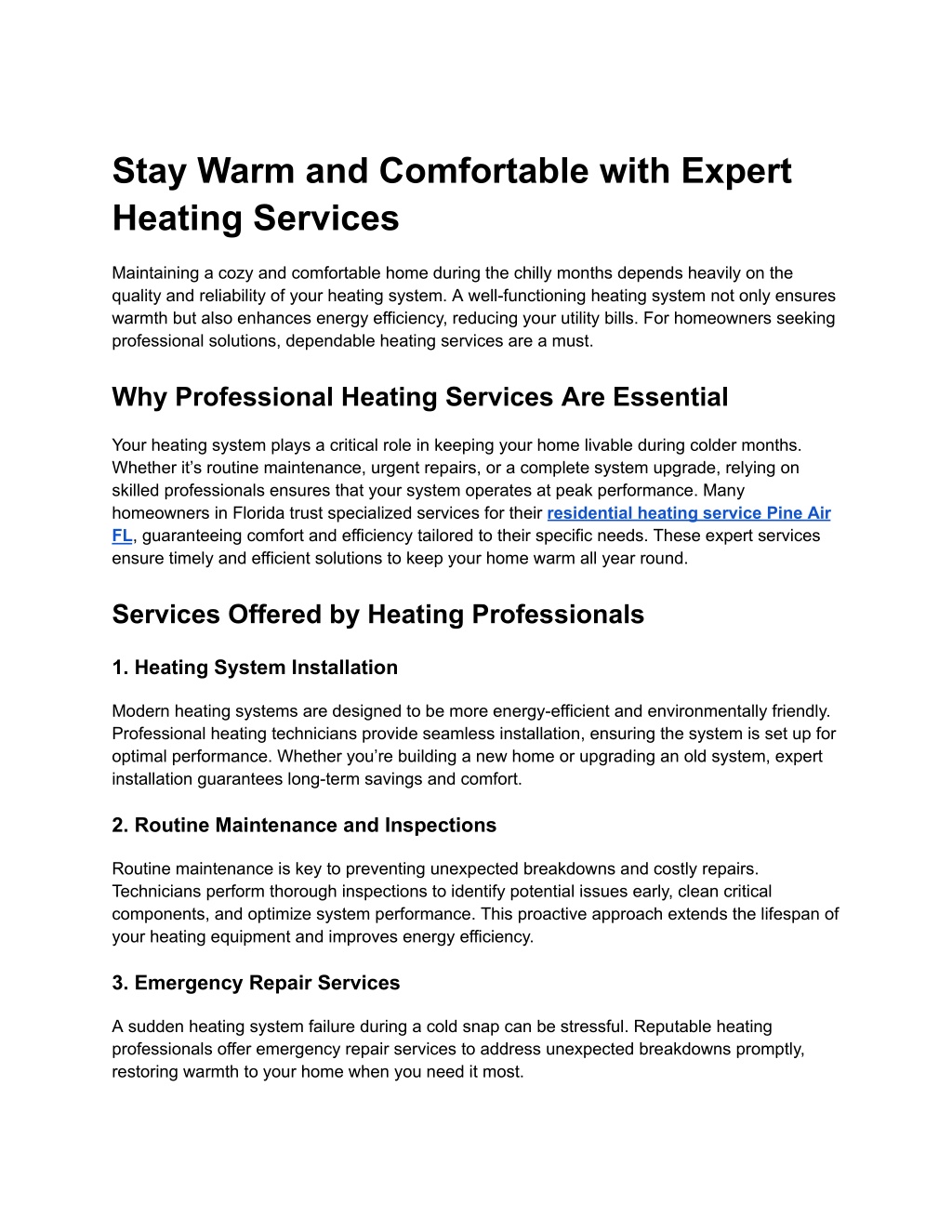 stay warm and comfortable with expert heating l.w