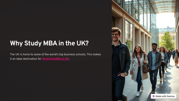 why study mba in the uk n.w