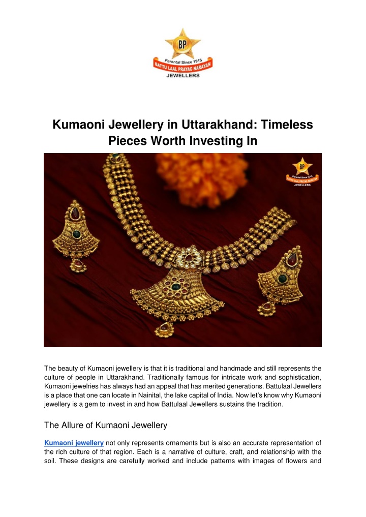 kumaoni jewellery in uttarakhand timeless pieces n.w