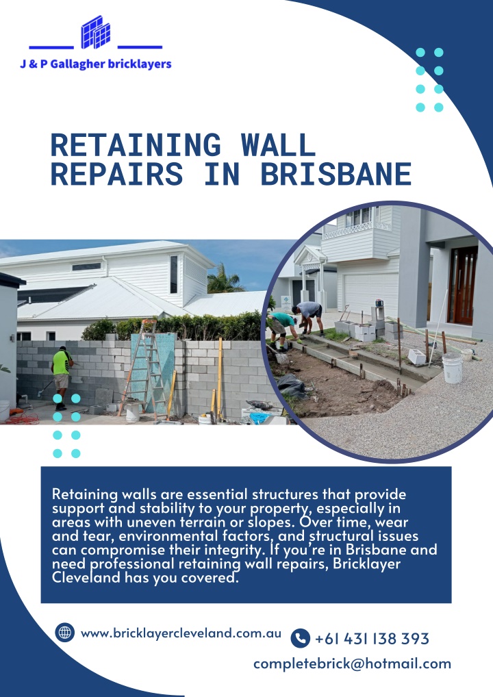 retaining wall repairs in brisbane n.w