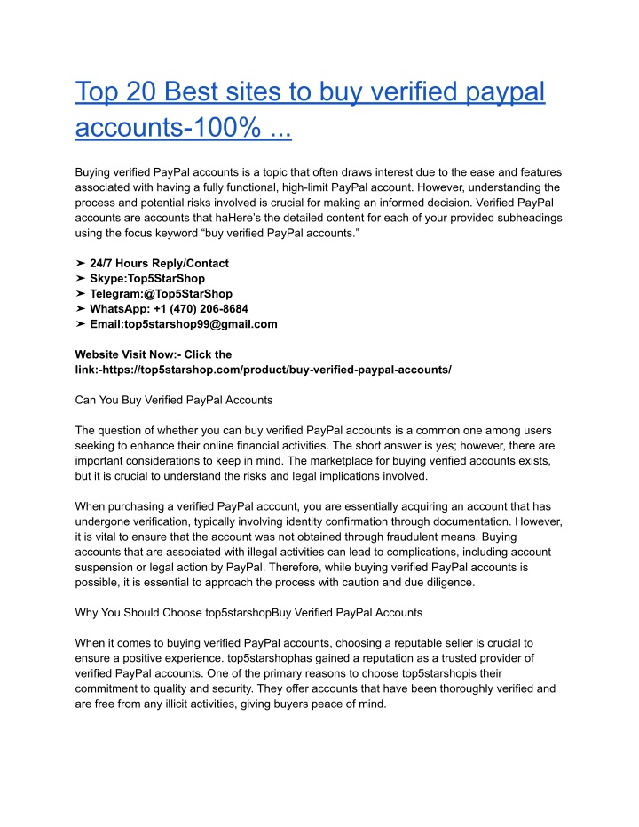 top 20 best sites to buy verified paypal accounts n.w