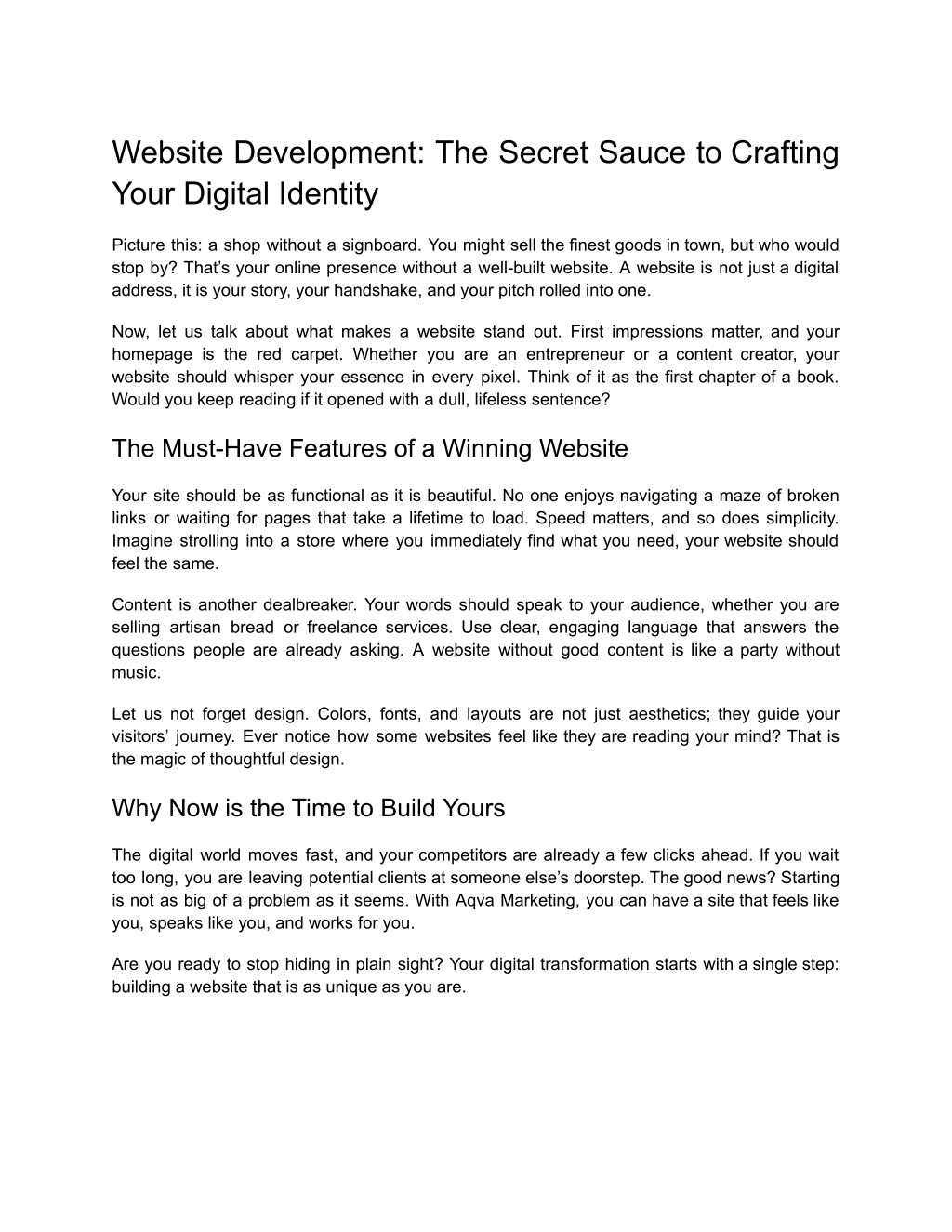 website development the secret sauce to crafting l.w