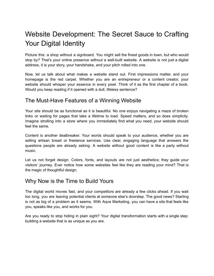 website development the secret sauce to crafting n.w