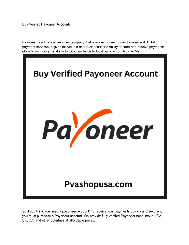 buy verified payoneer accounts n.w