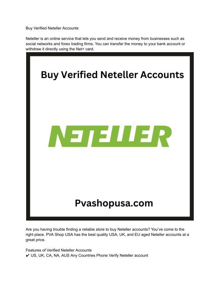 buy verified neteller accounts n.w