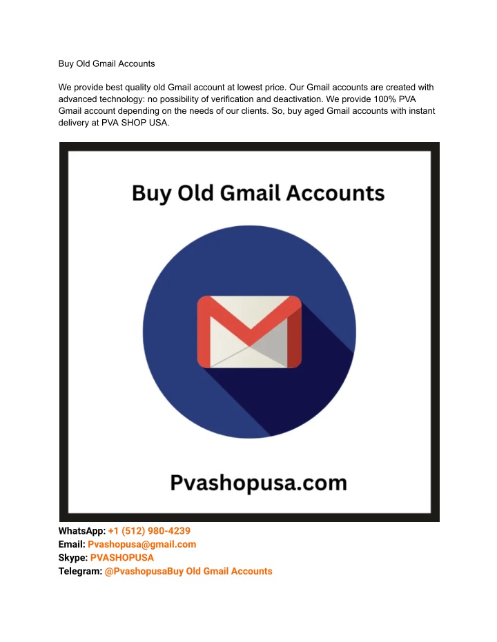 buy old gmail accounts n.w
