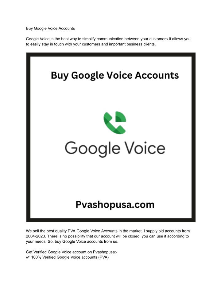 buy google voice accounts n.w