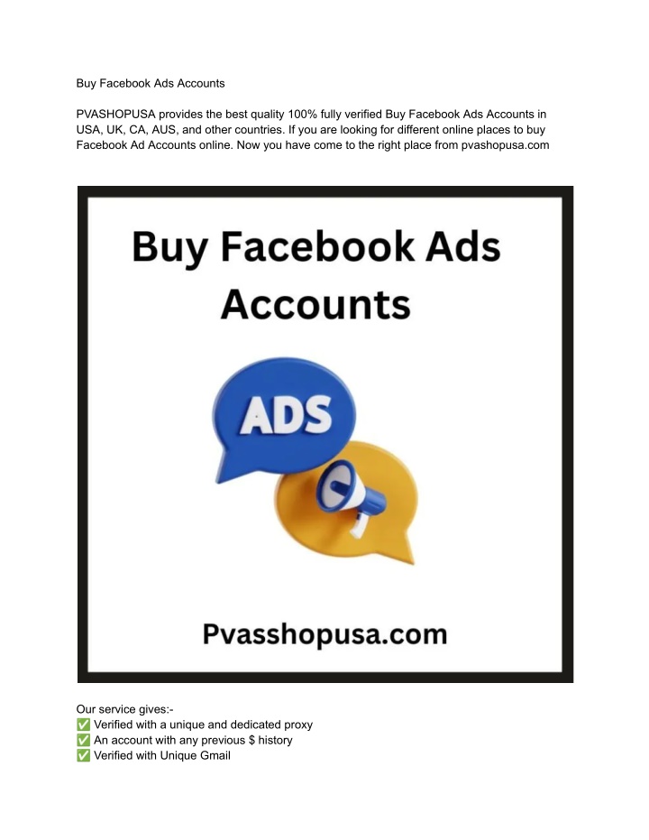 buy facebook ads accounts n.w